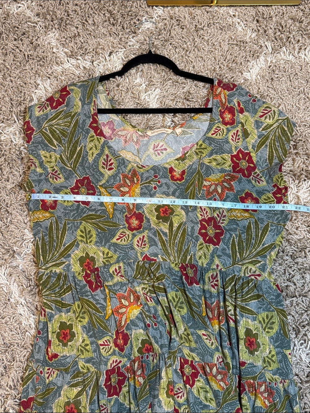Soft Surroundings Kara Batik Bloom Tiered Midi Dress size XL - Picture 10 of 13